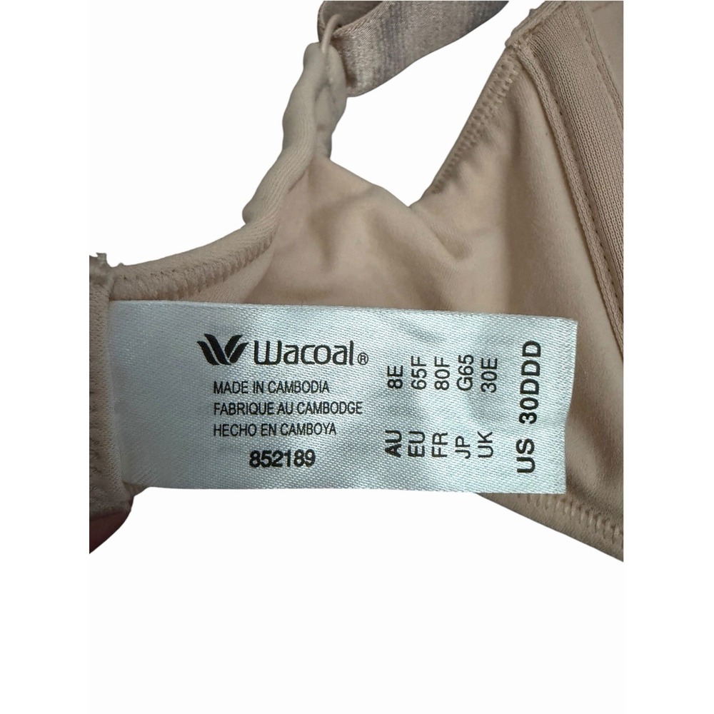 Wacoal Bra Womens Size 30DDD Beige Wireless Full Coverage Hook Loop KKk16-1 - Picture 2 of 6